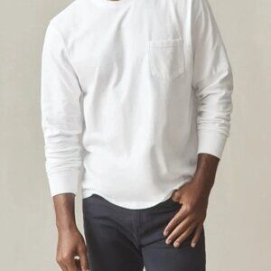 American Giant Mens Size XL Long Sleeve Pocket Tee White NWOT